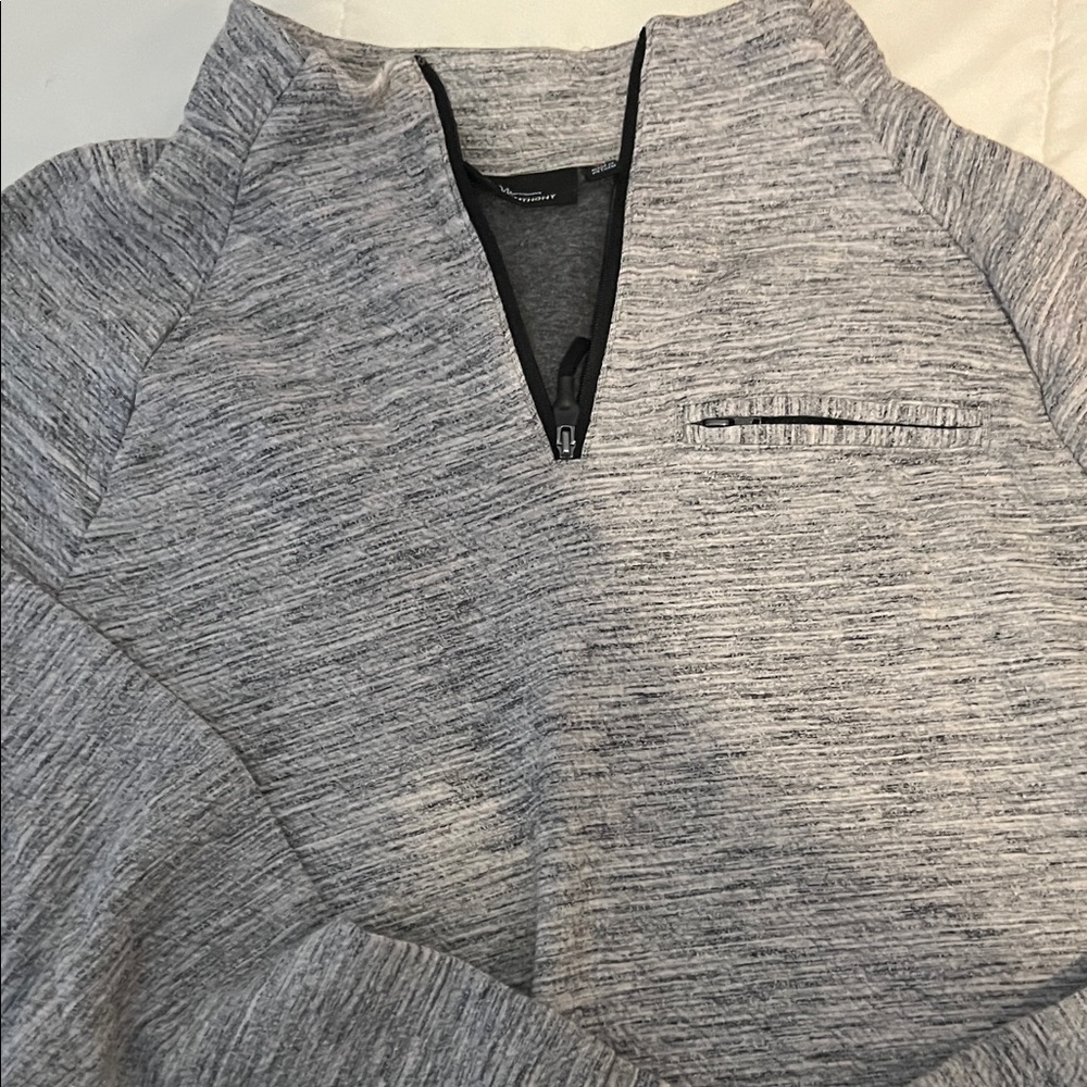 Marc Anthony Heathered Gray Zip-Up Sweater